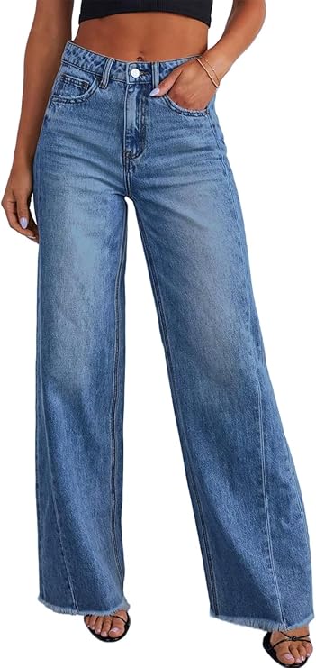 Sidefeel Women's Wide Leg Jeans High Waisted