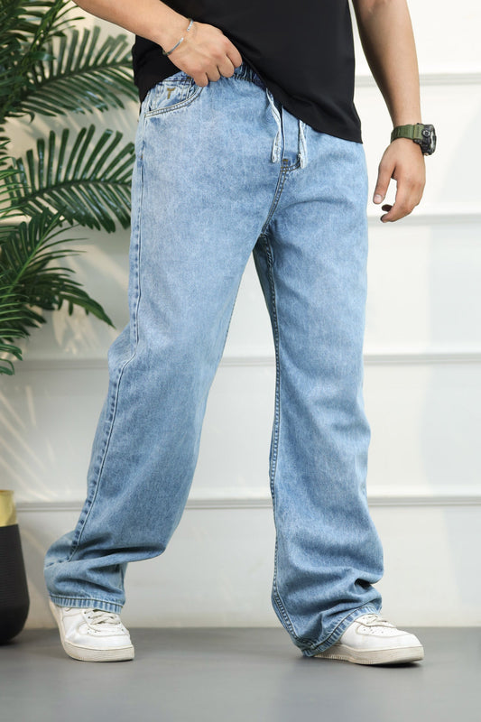 Loose Fit Turbo Jeans in Mid Blue